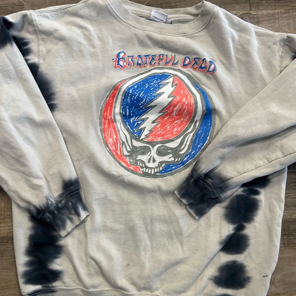 Grateful Dead Women's Lightning Skull Tie-Dye Crewneck Sweatshirt Jogger 2-Piece - Picture 7 of 11
